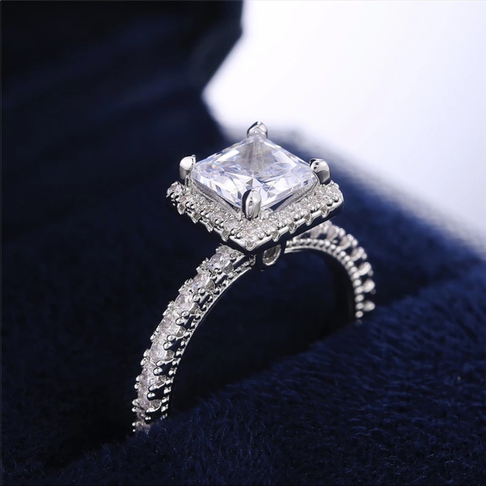 New 925 Silver Lovers Promise Diamond Ring 💍 - Picture 8 of 10